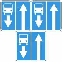 Дорожный знак, наклейка/маска (без светоотражения) 5.11.1 Дорога с полосой для маршрутных транспортных средств Размер 900х900 мм 3 шт