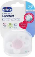 Пустышка Chicco Physio Comfort силиконовая, 0-6мес, рисунок Горошек, цвет розовый