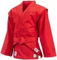 Куртка для самбо Green hill с поясом, сертификат FIAS, красный