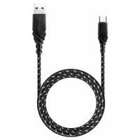 Кабель Energea NyloGlitz USB - microUSB, 1.5 м, черный