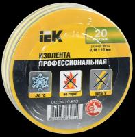 Изолента IEK ПВХ 0.18х19 мм 20 м, желтый/зеленый