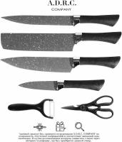 Набор ножей кухонных с овощечисткой/Ножи кухонные из нержавеющей стали/6 предметов/для мяса, рыбы и овощей/нож для разделки и дробления
