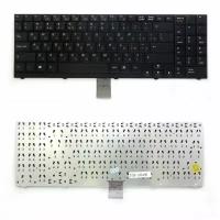 Клавиатура для RoverBook V555 Черная. Плоский Enter. Черная, без рамки
