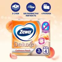 Туалетная бумага Zewa Deluxe Персик трёхслойная