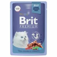Корм для котят влажный Brit Premium Телятина с Морковью в желе
