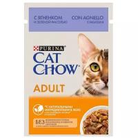 Влажный корм для кошек CAT CHOW с ягненком и зелёной фасолью (кусочки в соусе)