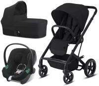 Коляска 3в1 Cybex Balios S Lux Deep Black (с адаптером и дождевиком)