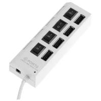 USB-разветвитель LuazON, 4 порта с выключателями, микс