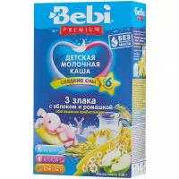 Каша Bebi молочная 3 злака с яблоком и ромашкой, с 6 месяцев, 200 г