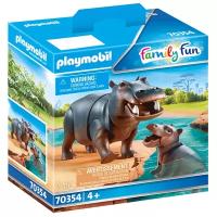 Набор с элементами конструктора Playmobil Family Fun 70354 Бегемот с малышом