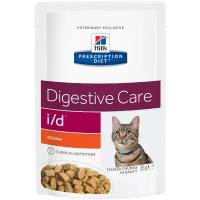 Влажный корм для кошек Hill's Prescription Diet i/d Digestive Care при расстройствах пищеварения, жкт, с курицей 85 г (кусочки в желе)