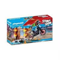 Набор с элементами конструктора Playmobil Stuntshow 70553 Трюковое шоу Мотоцикл с огненной стеной