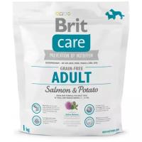 Сухой корм для собак Brit Care беззерновой, лосось, с картофелем (для мелких и средних пород)