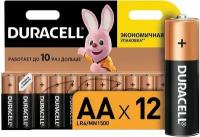 Батарейки щелочные (алкалиновые) Duracell Basic АА, 1,5В, 12шт (пальчиковые)