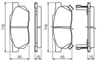 Дисковые тормозные колодки передние Bosch 0986490440 для Honda Prelude, Honda Civic, Honda Jazz (4 шт.)