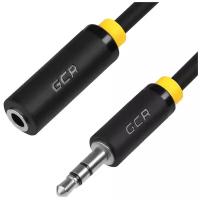 Удлинитель GCR AUX jack 3.5mm (GCR-STM1114), 0.5 м, черный/желтый