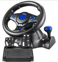 Игровой руль GT-V 7 для компьютера, ПК, Xbox 360, Xbox One, PS4, PS3, Android / Гоночный симулятор вождения с педалями и рулём