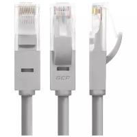 Патч-корд UTP cat.5e 1 Гбит/с RJ45 LAN CCA компьютерный кабель для интернета контакты 24K GOLD (GCR-LNC500), серый, 4.0м