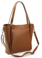 Женская кожаная сумка шоппер 1811 Браун (120988)