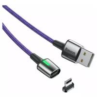 Кабель Baseus Zinc Magnetic Cable USB - Lightning (CALXC), 1 м, 1 шт., фиолетовый