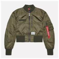 Женская куртка бомбер Alpha Industries L-2B Cropped Gen II Flight зелёный, Размер XS