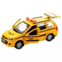 Легковой автомобиль ТЕХНОПАРК Lada Kalina Cross Такси (SB-16-46-T-WB) 1:132, 12 см, желтый