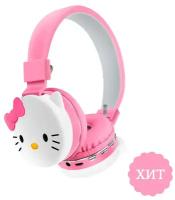 Наушники беспроводные Hello Kitty / Хеллоу Китти детские розовые с Bluetooth 5.2