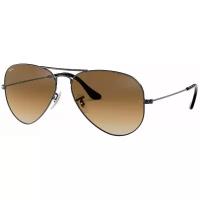 Солнцезащитные очки унисекс, авиаторы RAY-BAN с чехлом, линзы светло-коричневые, RB3025-004/51/58-14