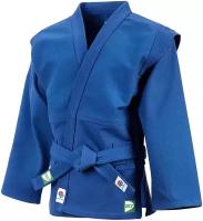 Куртка для самбо Green hill с поясом, сертификат FIAS, синий