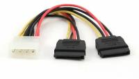 Кабель питания SATA Cablexpert CC-SATA-PSY, 15 см, molex 4pin/2x sata15pin, на 2 устройства