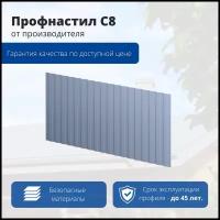 Профнастил С8 1200/1150x0,3 мм, 7040 серое окно глянцевый, м2