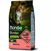 Сухой корм для кошек Monge BWILD Feed the Instinct, беззерновой, с лососем, с горошком 1.5 кг