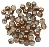 Стеклянные чешские бусины, круглые, Glass Pressed Beads, 2 мм, цвет Crystal Capri Gold, 50 шт