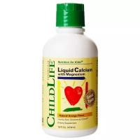 Жидкий кальций с магнием l ChildLife Liquid Calcium with Magnesium, со вкусом апельсина, 473 мл