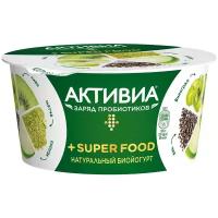 Активиа йогурт + Super Food киви матча яблоко виноград чиа 2.2%, 140 г