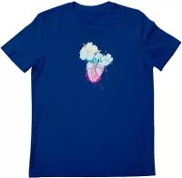 Женская футболка «Человеческое сердце с цветами гибискуса»