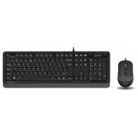 Комплект клавиатура + мышь A4Tech F1010, черный/серый, английская/русская