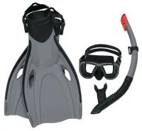 Набор для плавания Inspira Pro Snorkel Set, размер L/XL (маска, трубка, ласты), цвет черный, серый, розовый