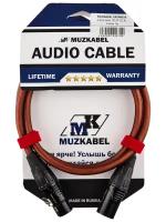 Микрофонный кабель MUZKABEL XXSMK5B - 1 метр, XLR - XLR