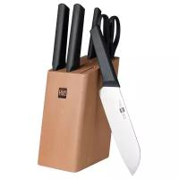 Набор Huo Hou Fire kitchen, 4 ножа, ножницы и подставка
