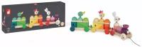 Каталка-игрушка Janod Zigolos Giant Multicolour Train (J08202), зеленый
