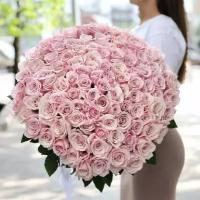 Букет из 101 розовой розы 60см