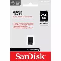 Флешка SanDisk Ultra Fit USB 3.1 CZ430 256 ГБ, 1 шт, черный