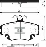 Колодки передние RENAULT LOGAN(1.4, 1.6), CLIO II (01-)(1.2, 1.5, 1.6) Sangsin Brake SP1243