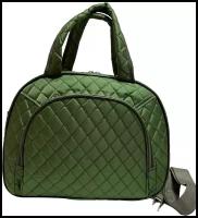Саквояж Demar Bags, 17х30х40 см, ручная кладь, плечевой ремень, водонепроницаемый, зеленый