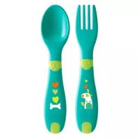 Набор для кормления Chicco First cutlery зеленый