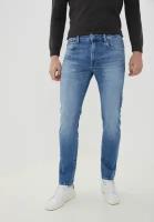 Джинсы зауженные Pepe Jeans, полуприлегающий силуэт, средняя посадка, стрейч, размер 31, голубой