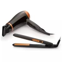 Набор (фен + щипцы) Remington D3012GP, black/orange