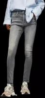 Джинсы скинни Pepe Jeans, прилегающие, завышенная посадка, стрейч, размер 33, серый