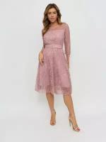 Платье женское BrandStoff, вечернее, праздничное, кружевное, нарядное, розовый, 44